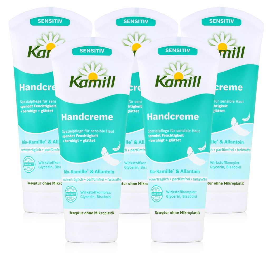 Kamill Handcreme Sensitiv 100ml mit Bio Kamille & Allantoin (5er Pack)