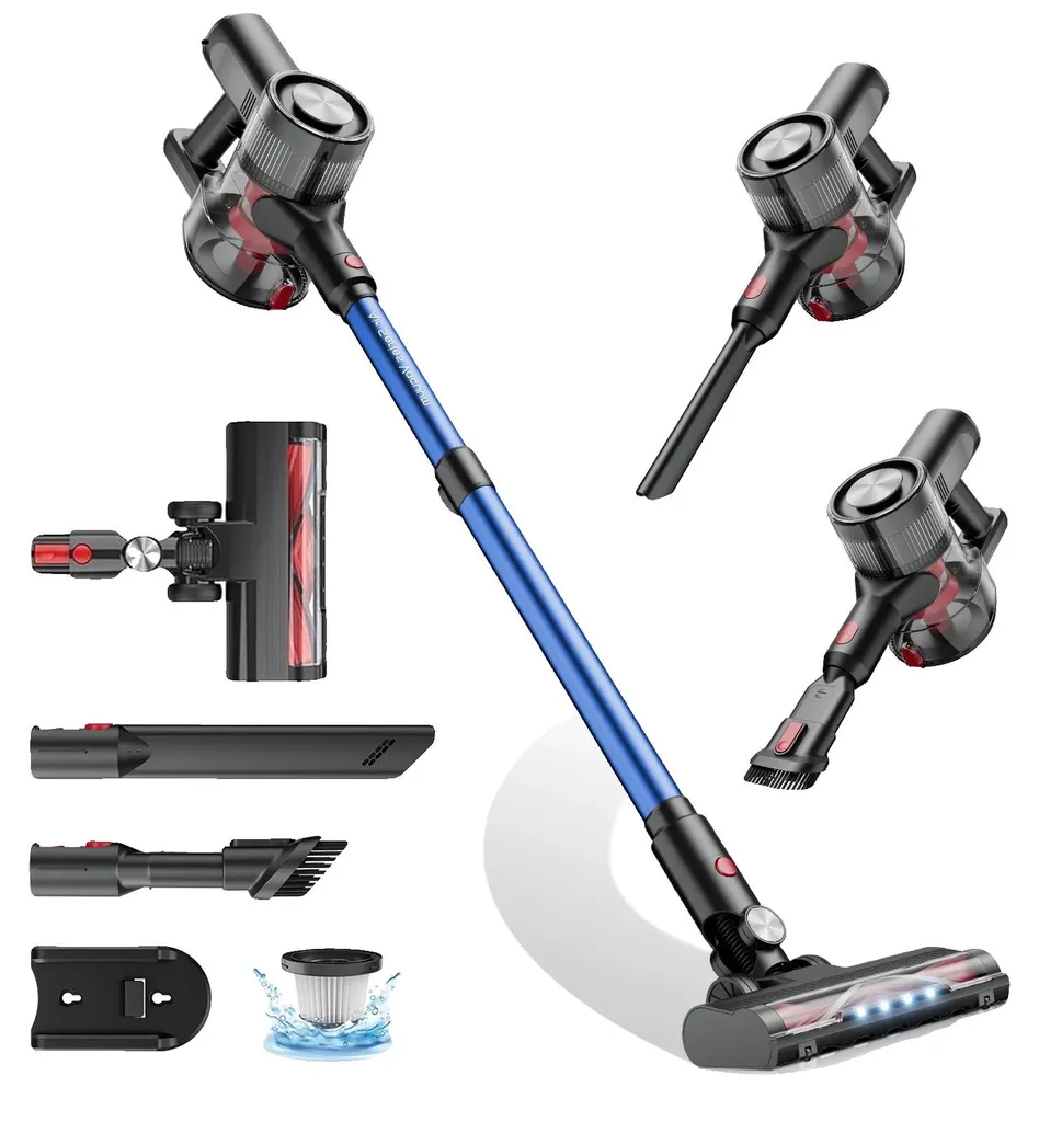 Aspirateur puissant sans sac 33000 Pa bleu idéal poils d'animaux