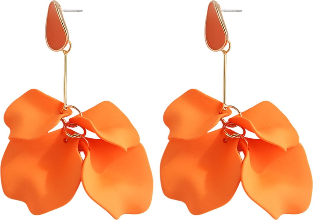 1 Paar Ohrringe mit Rosenblütenblättern, übertriebene baumelnde Ohrringe, Piercing-Ohrstecker für Frauen, Schmuck, Geschenk