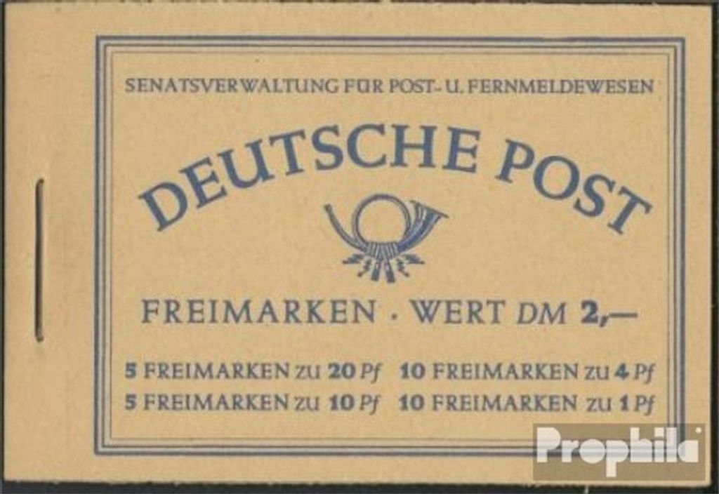 Briefmarken Berlin (West) 1952 Mi MH2 (kompl.Ausg.) postfrisch Berliner Bauten