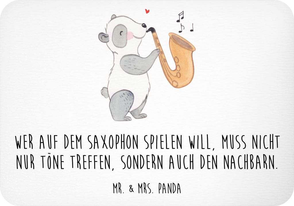 Mr. & Mrs. Panda Kühlschrankmagnet Saxophon Spieler - Weiß - Geschenk, Pinnwandmagnet, Holzblasinstrument, Musiker, Musik, bildmagnet, Instrument...