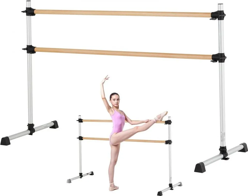 Barre d'étirement mobile en bois et acier pour danse classique Pro