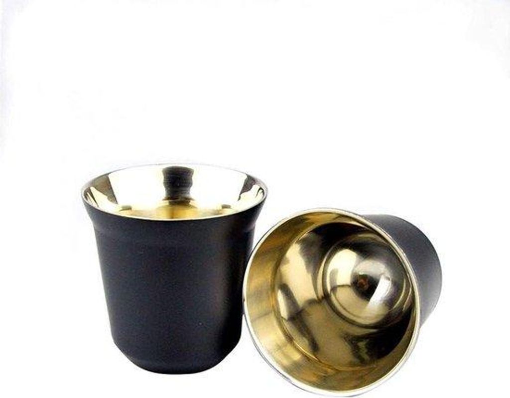 Portable Kaffeebecher 80 ml Edelstahl schwarz