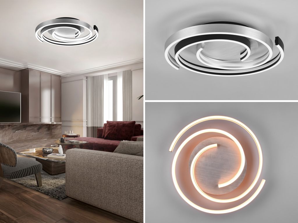 LED-Deckenleuchte - Schwarz matt - Aluminium - Metall - Ø Produktbild 