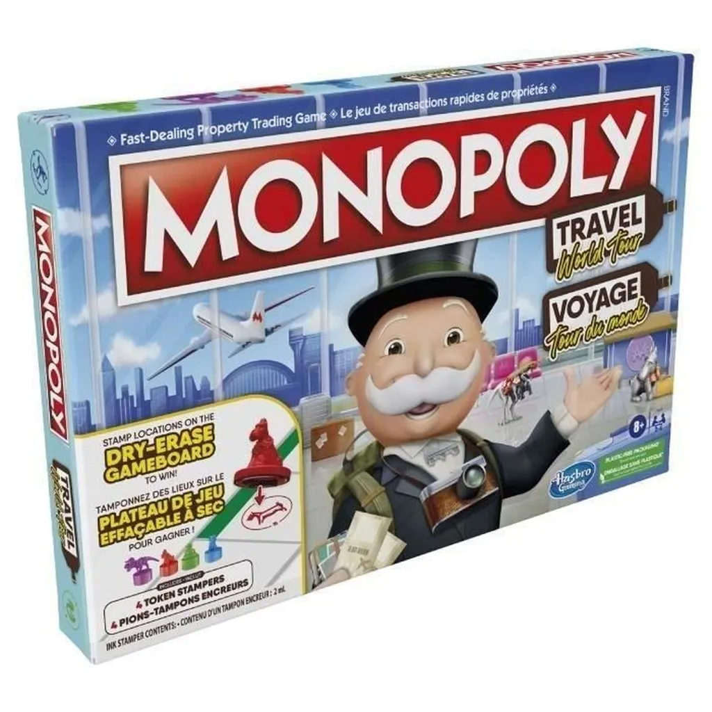 Monopoly Voyages Autour du Monde : Jeu de Société de Voyage avec Pions