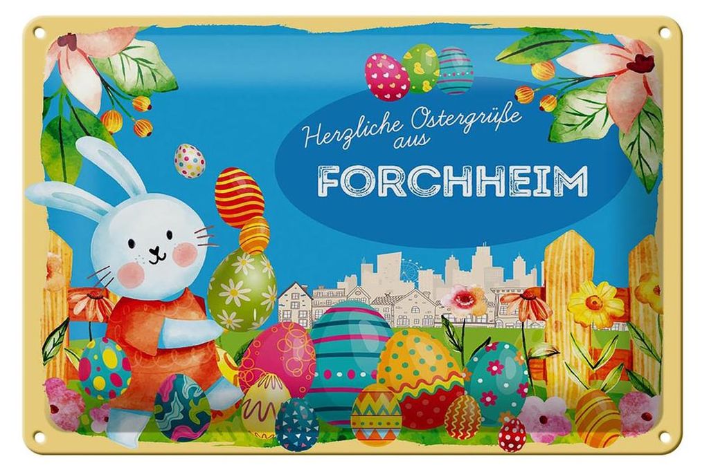 Blechschild Ostern Ostergrüße 30x20cm FORCHHEIM