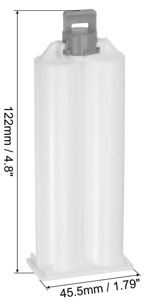 Epoxidpistolen Klebekartusche, 122mm Kunststoffharzmischer Doppelklebekartusche mit Grau Kolben fš¹r 50ml/1,7oz 1:1 AB Klebepistole