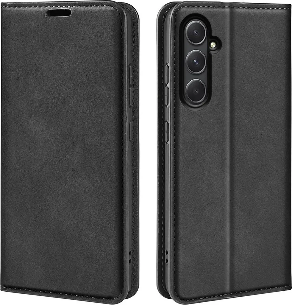 Cover Samsung A55 5G Business: Custodia a Libro in Eco-Pelle Nera