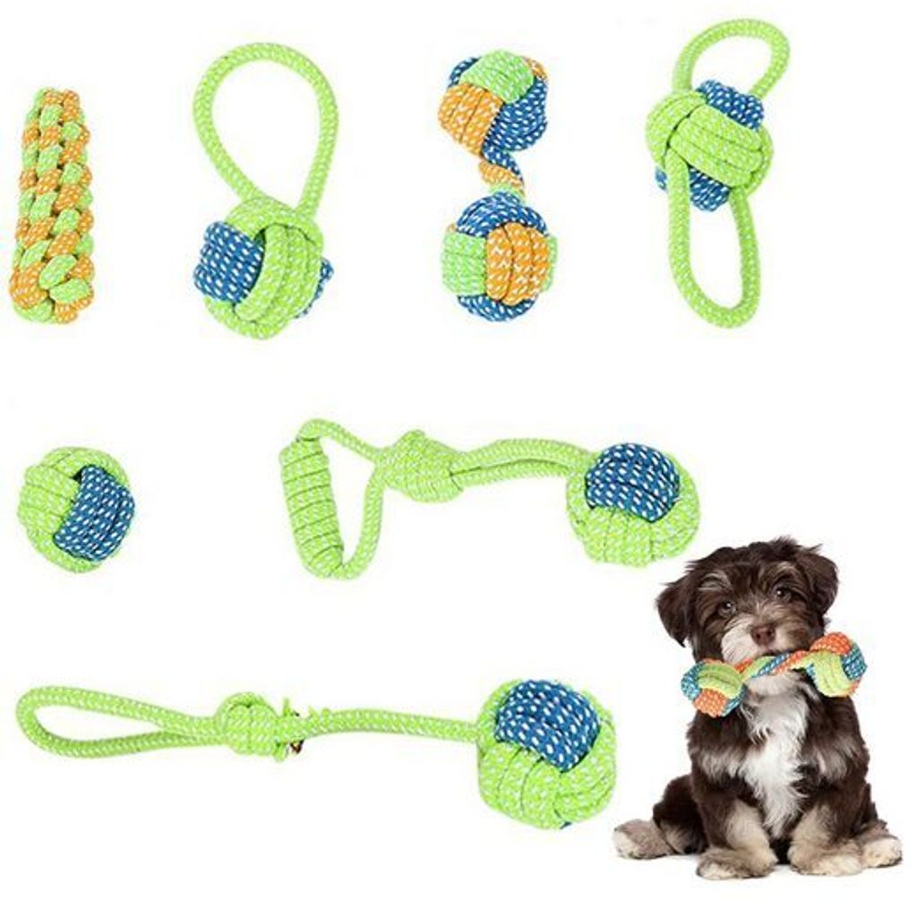 Kauspielzeug Hundespielzeug Seil, 7 Stück Kauspielzeug und Zahnreinigungsspielzeug
