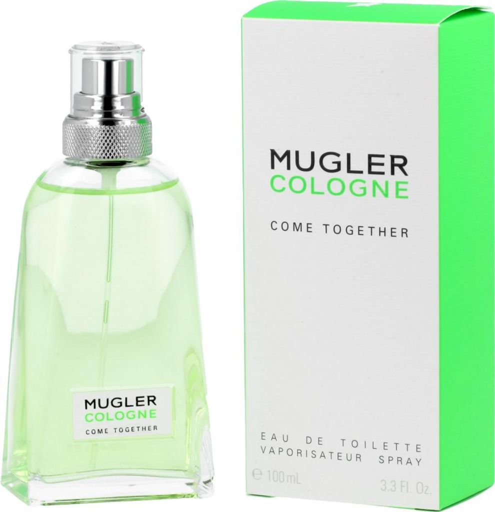 A bottle of Mugler Cologne Come Together and its packaging are displayed against a white background.