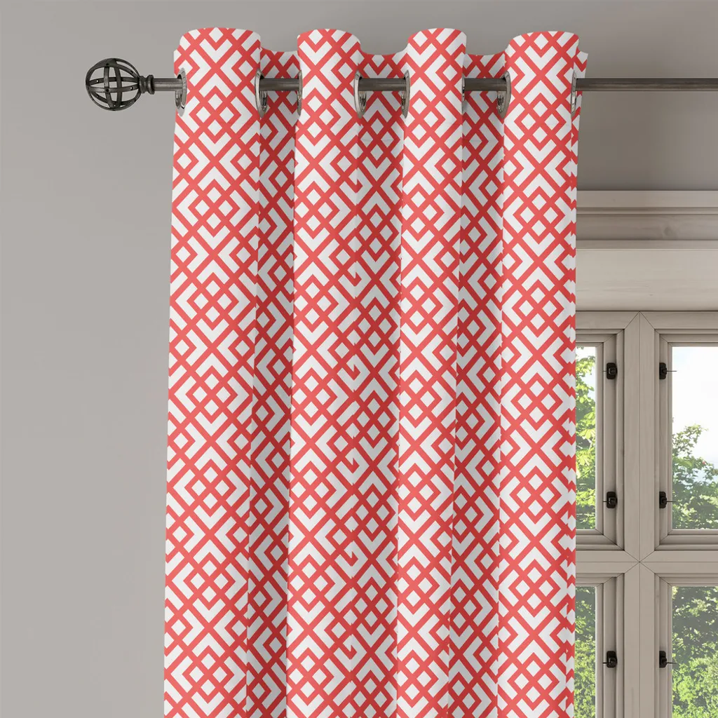 Rideau à œillets rose ABAKUHAUS 280x175 cm avec motifs géométriques - 4