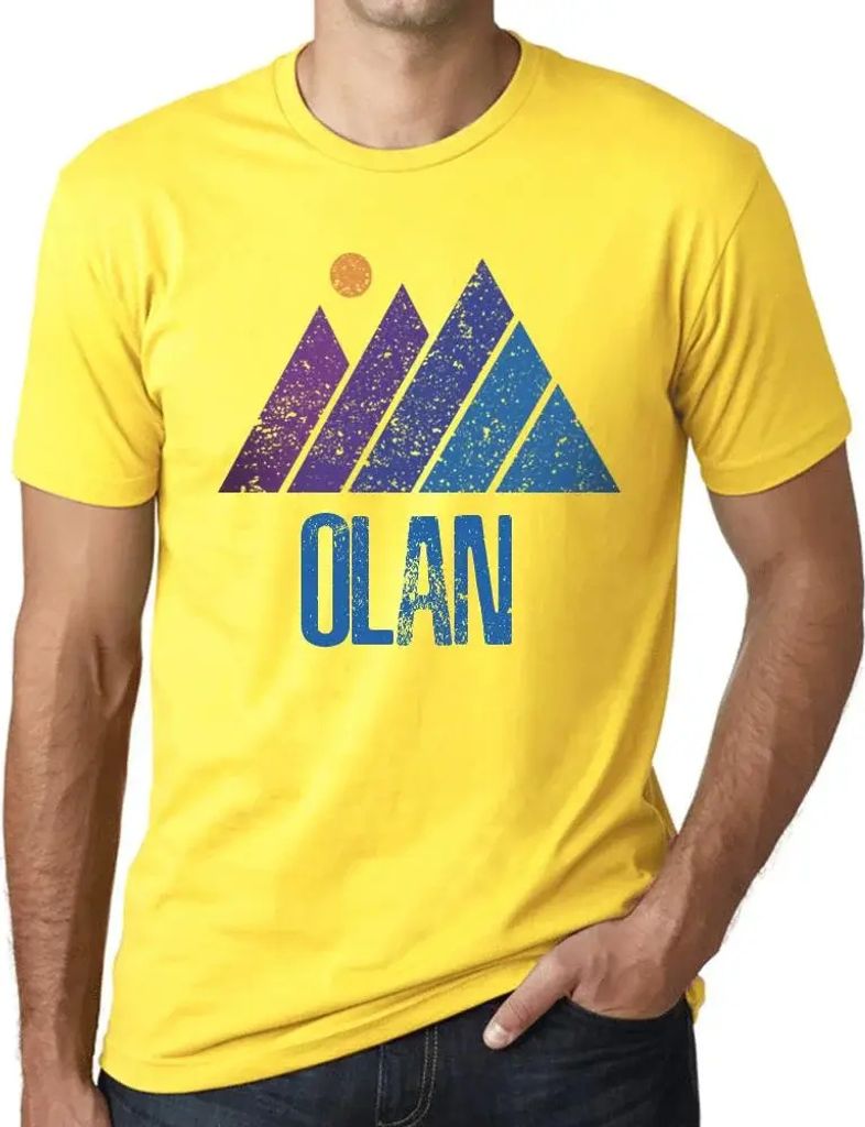 Herren Grafik T-Shirt Bergolan – Mountain Olan – Öko-Verantwortlich Vintage Jahrgang Kurzarm Lustige Druck Geburtstag Geschenk Mann