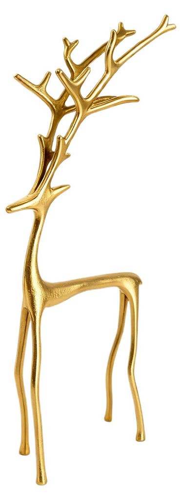 Minimalistische Rentierstatue, künstlerische Skulptur aus Metall, moderne abstrakte goldene Rentier-Dekoration für Weihnachten, Tischdekoration, ...
