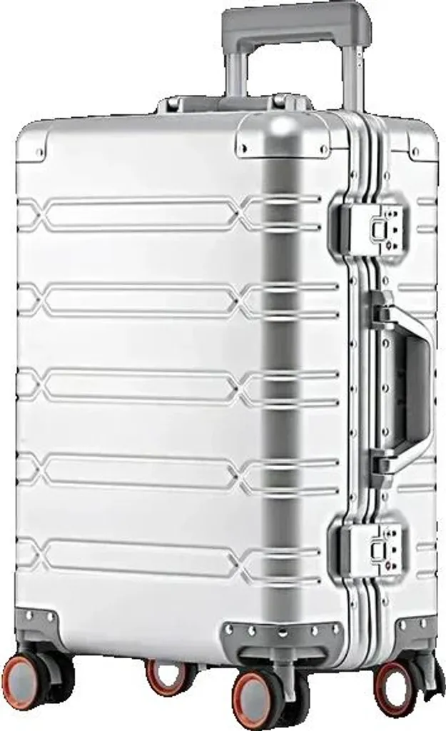 Bagage à main rigide 20 pouces en aluminium argent pour cabine avion