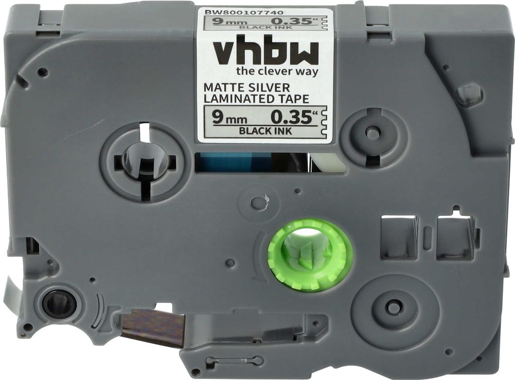 vhbw Schriftband-Kassette Ersatz für Brother TZE-M921 für Etiketten-Drucker 8m x 9mm Schwarz auf Matt-Silber