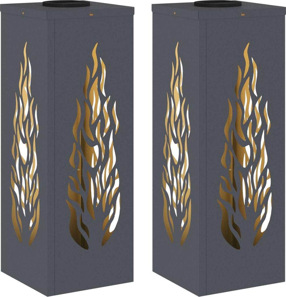 vidaXL Solar LED Weg Licht 2 pcs Anthrazit Kalt gewalzter Stahl