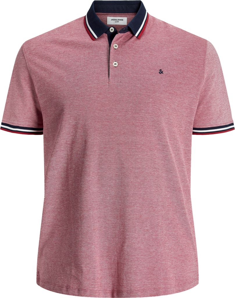 Jack & Jones Poloshirt Übergröße rot melange
