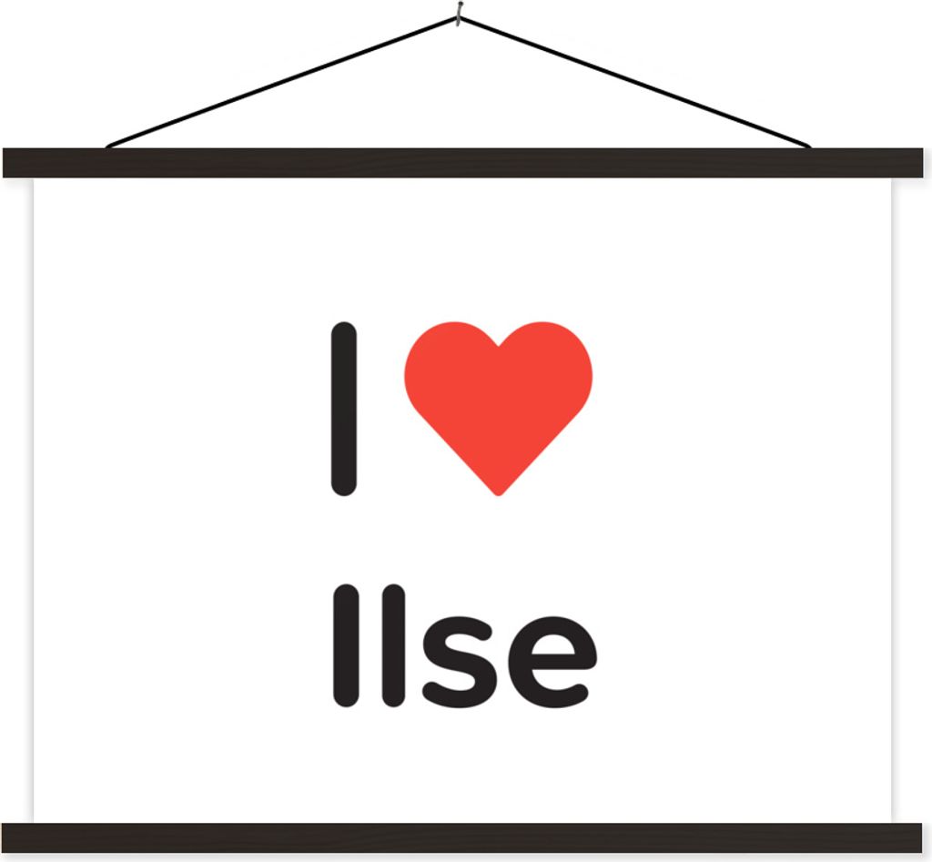 MuchoWow Textilposter Ich liebe - Ilse - Mädchen 150x113 cm mit schwarzem Rahmen - Wohnzimmer