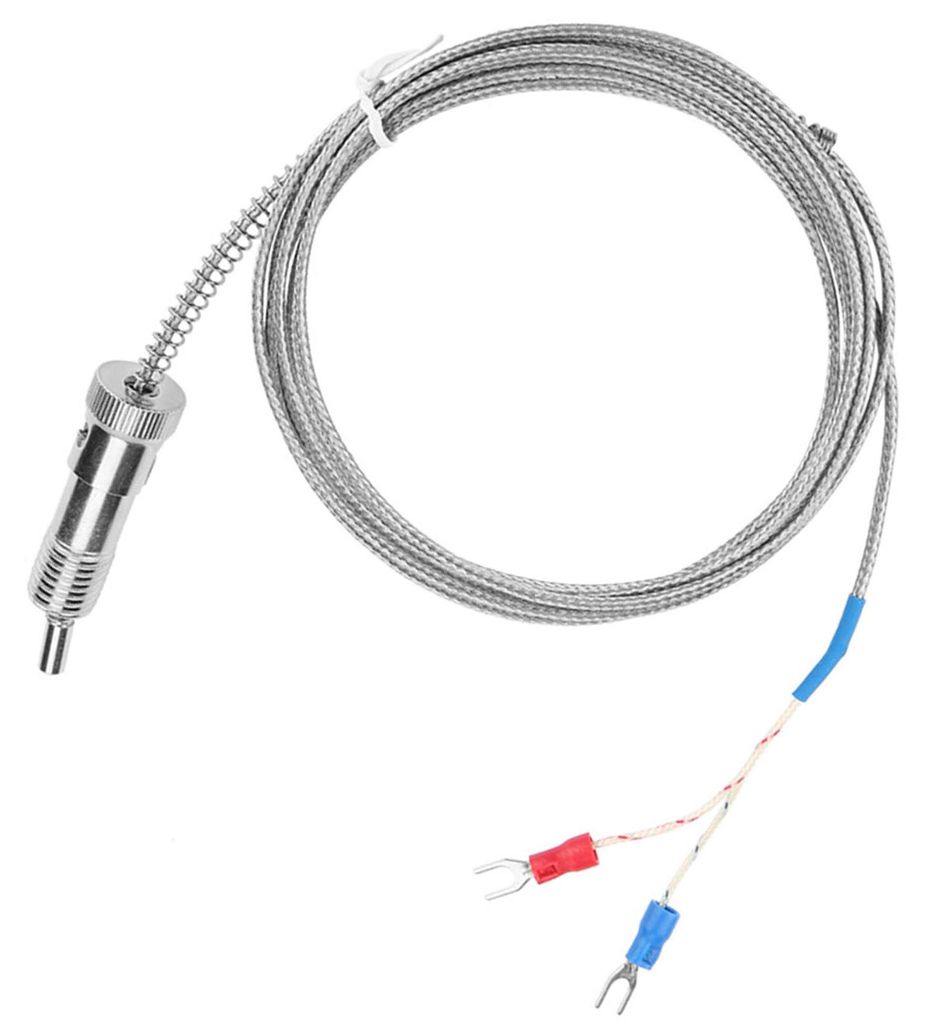 Thermoelement-Temperatursensorkabel mit Bajonettverschluss und Druckfeder, Typ K, 0–400 °C (1 m)