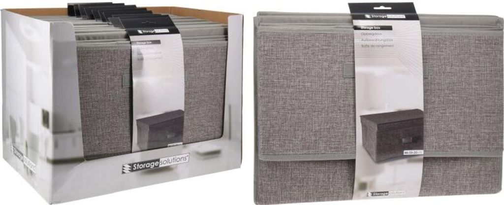 HOMESTYLING Aufbewahrungsbox 44x33x22 cm Textil grau KO-101001750seda
