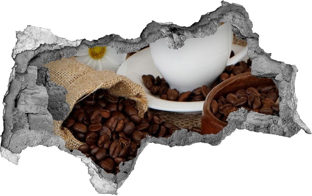 Selbstklebender Loch-3D-Aufkleber 95x73 cm Kaffee mit Milch