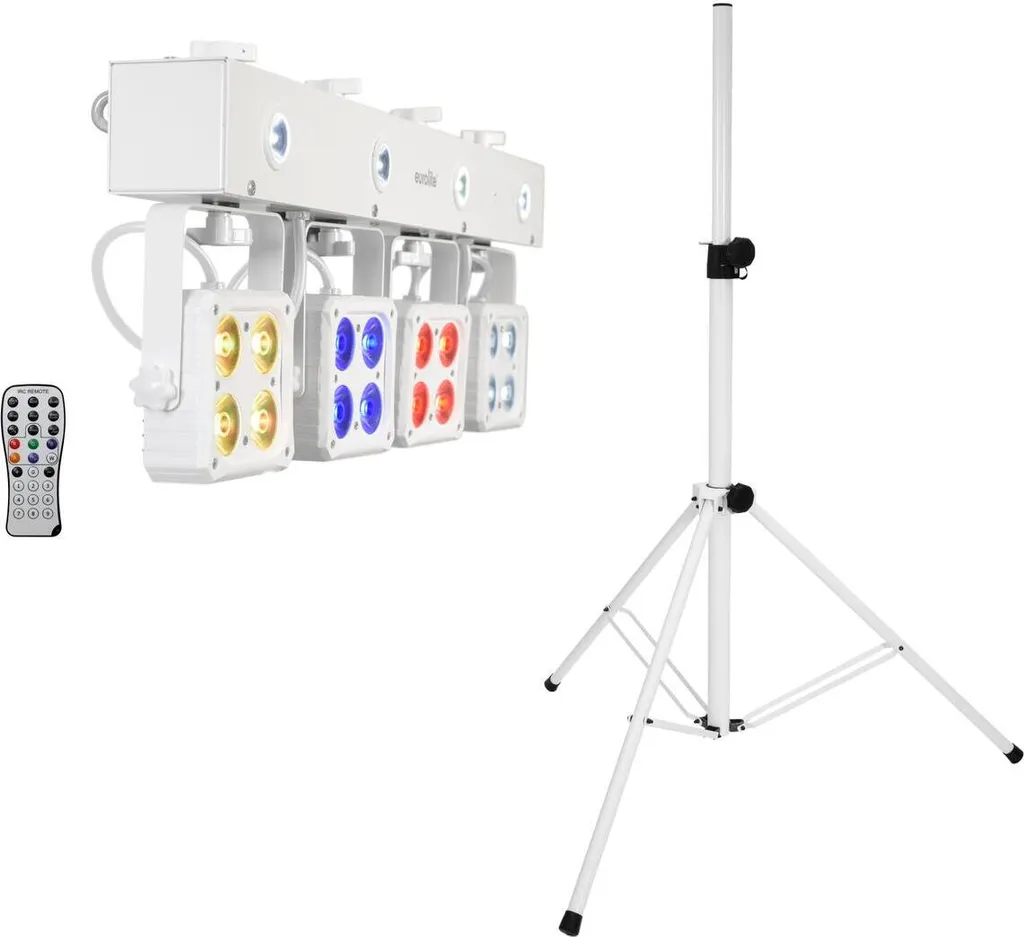 Pack LED KLS-180 Blanc Eurolite - Projecteurs COB avec Stands BS-2