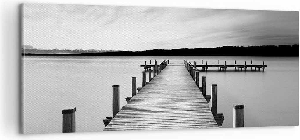 Bild auf Leinwand - Leinwandbild - Einteilig - Brücke Frieden Wasser - 100x40cm - Wand Bild - Wanddeko - Wandbilder - Leinwanddruck - Bilder - Wan...