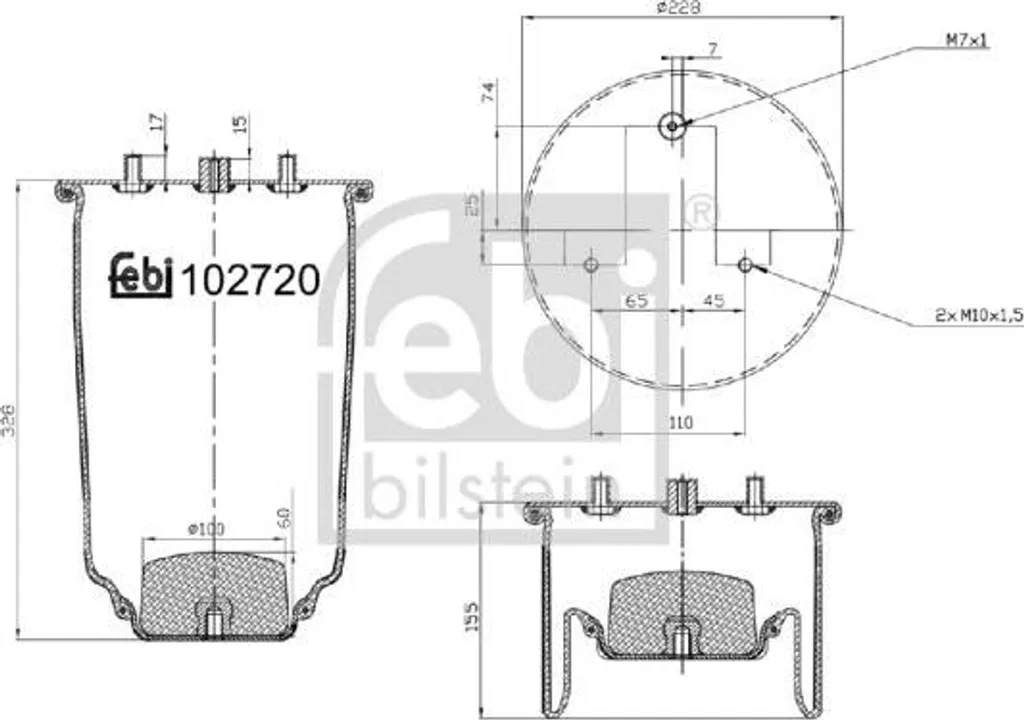 Manchon Suspension FEBI 102720 Renforcé Compatible Daily OE 042559722