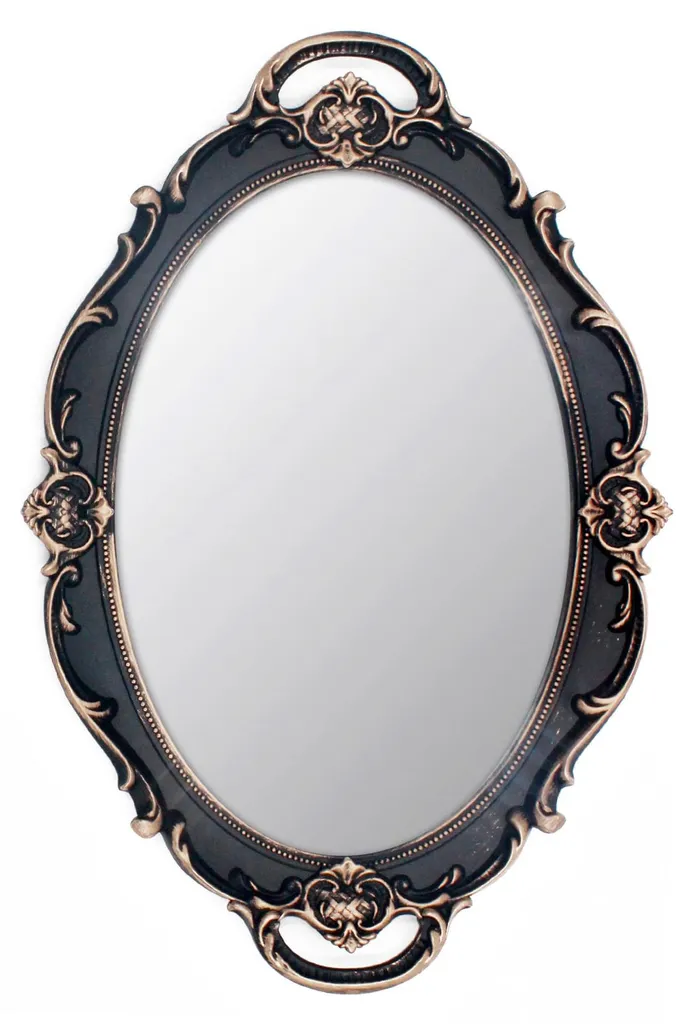 Miroir mural décoratif ovale marron pour agrandir une petite pièce