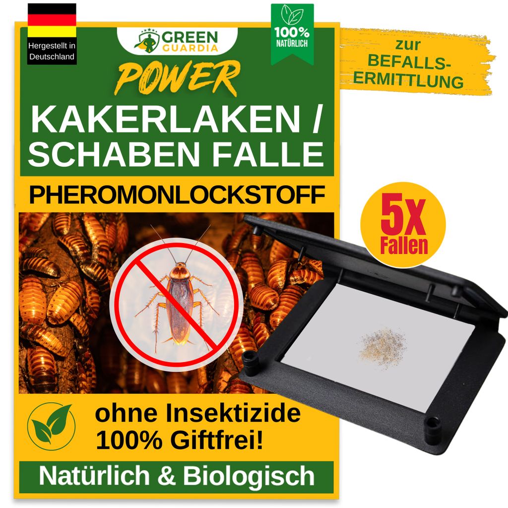 Schabenfalle Klebefalle mit Lockstoff -5x Fallen- Produktbild 