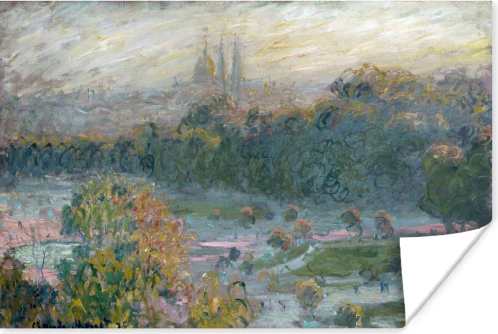 MuchoWow Poster Die Tuilerien - Gemälde von Claude Monet 120x80 cm - Bilder