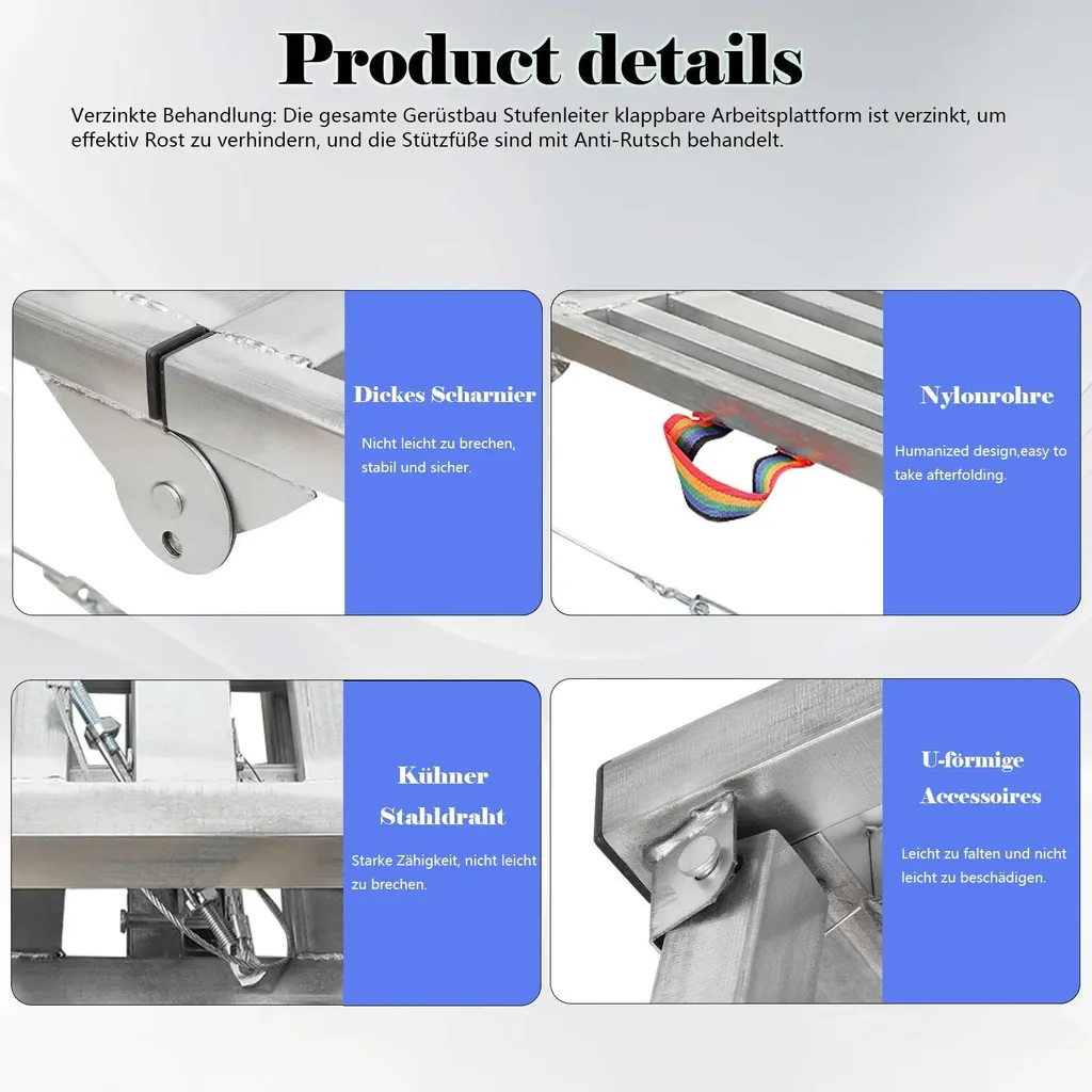 Échelle en aluminium robuste et légère modèle double pour construction