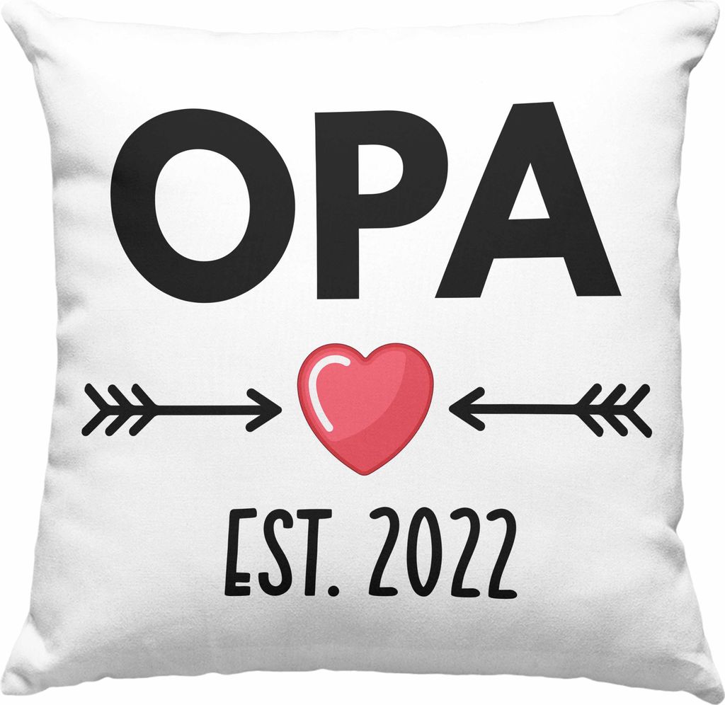 Trendation - Du Wirst Opa 2022 Geschenk Schwangerschaft Verkünden Opa Überraschung Baby Deko-Kissen mit Füllung 40x40 (Blau)