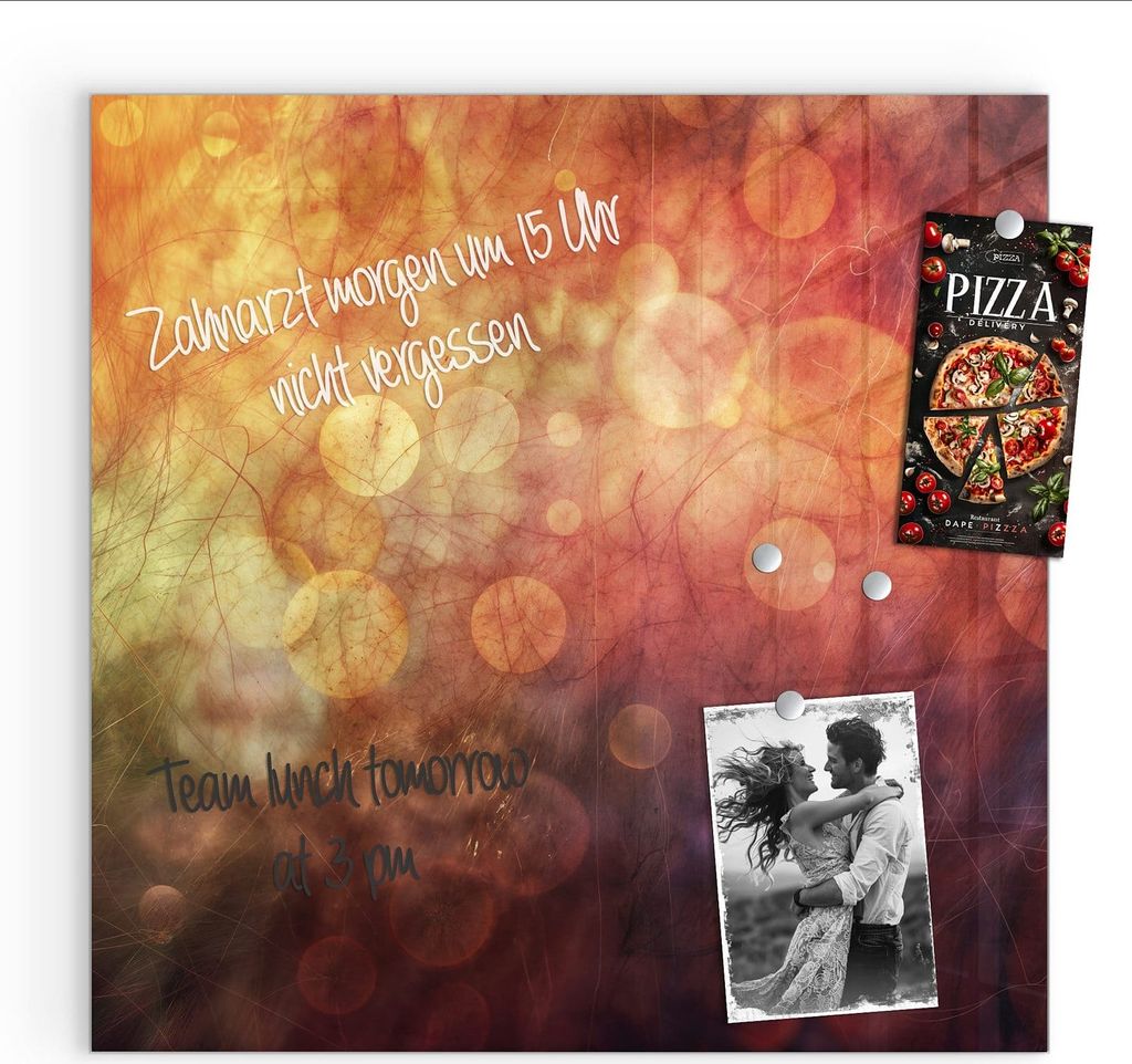 Magnettafel 50x50cm Pinnwand Whiteboard beschreibbar - Abstrakte Kreise