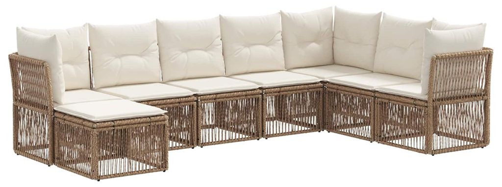 Möbel Gartensofa-set 8 pcs Beige Poly-Rattan - Gartenmöbelgarnituren CC1128