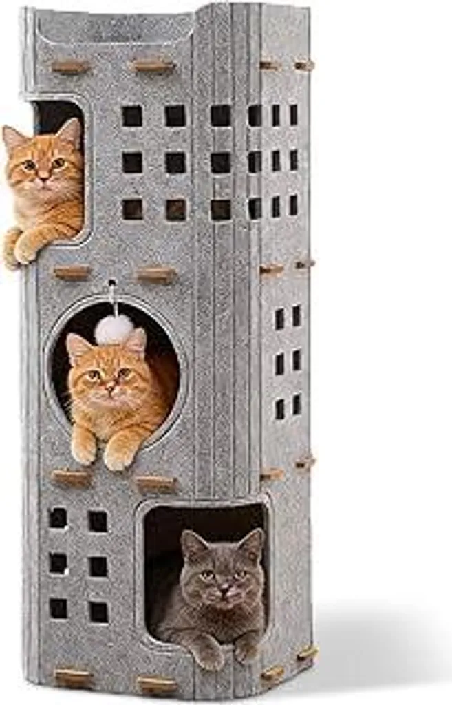 Castello per Gatti in Feltro - Cuccia Calda e Pieghevole 60x37x37