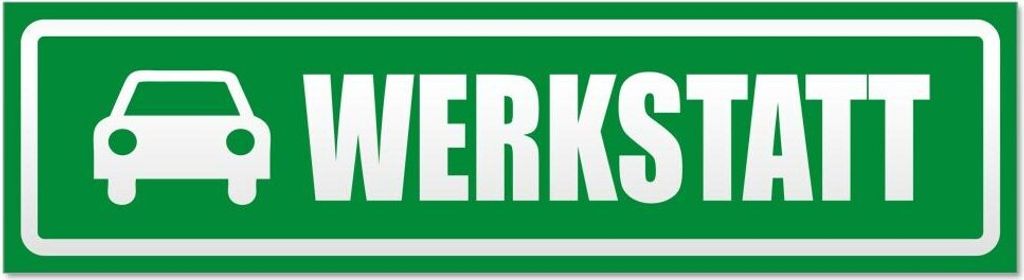 Kiwistar Werkstatt mit Auto invertiert Magnetschild Schild magnetisch - 45cm Grün - Magnetfolie für Auto PKW Kfz