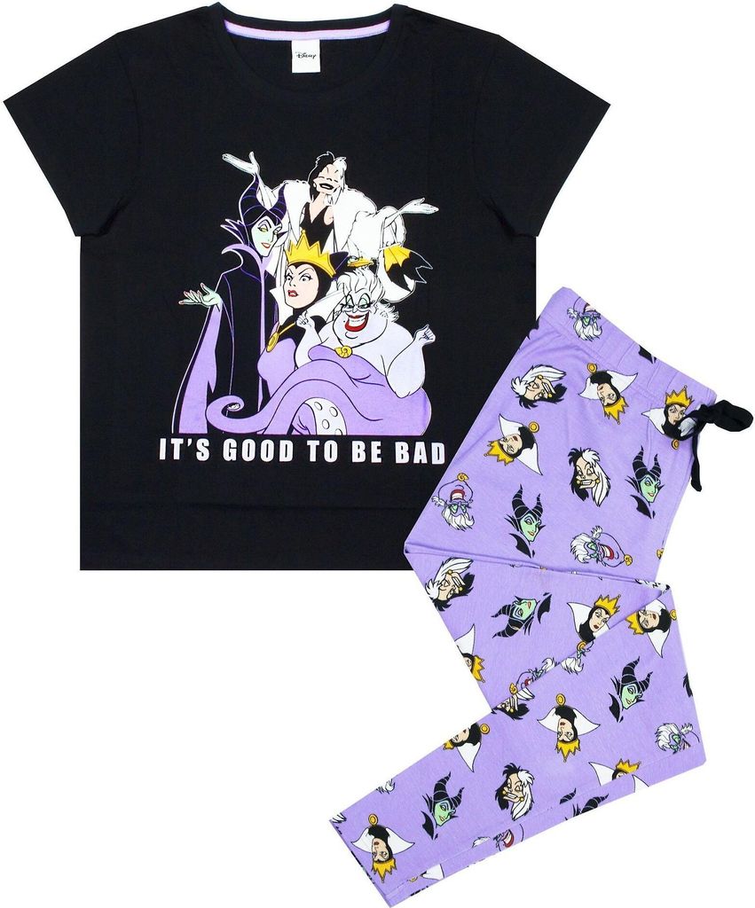 Disney - "It ́s Good To Be Bad" Schlafanzug für Damen NS5927 (L) (Schwarz/Flieder)