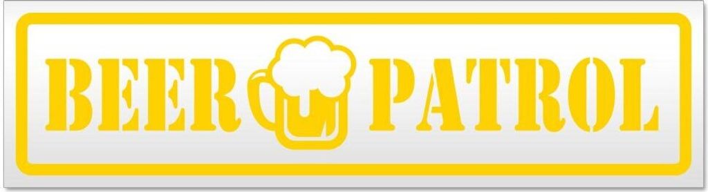 Kiwistar Beer Patrol Magnetschild Schild magnetisch - 60cm Gelb - Magnetfolie für Auto PKW Kfz