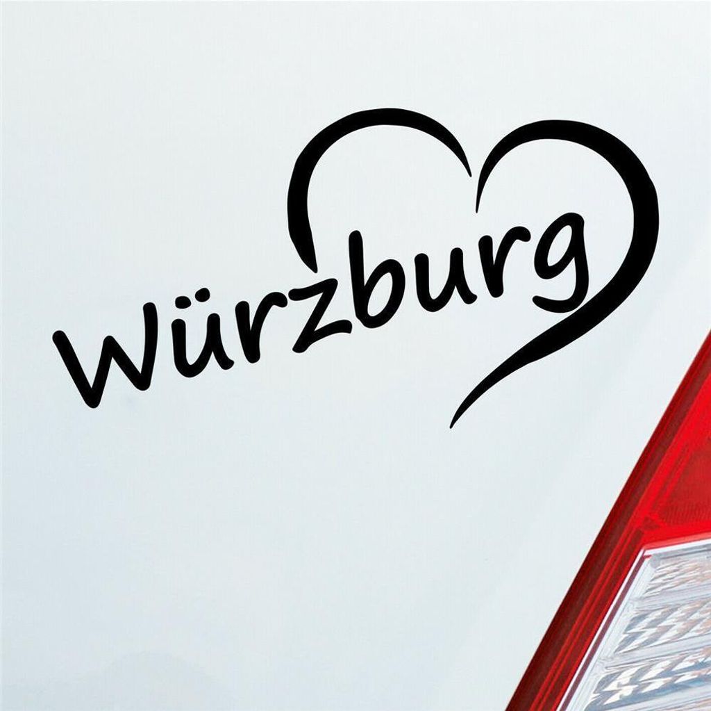 Auto Aufkleber Würzburg Herz Stadt City Liebe Love Heart Produktbild 