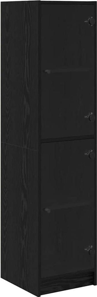 Highboard Schwarz Eichen-Optik 35 x 37 x 142 cm Holzwerkstoff