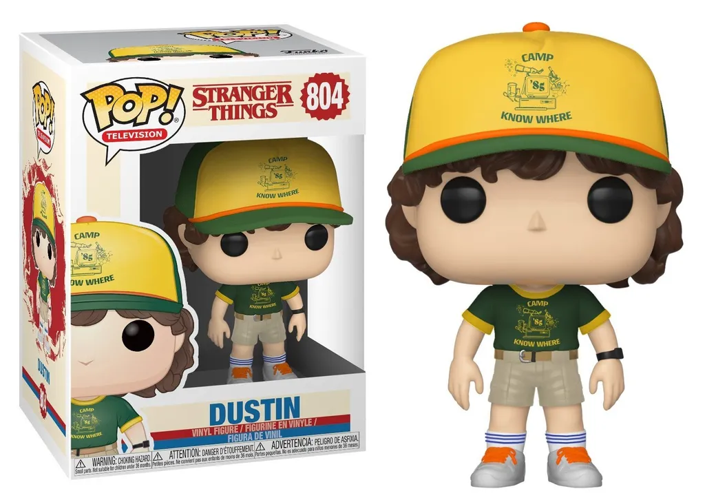 Figurine Pop Stranger Things Dustin Camp Know Where en Vinyle 10cm