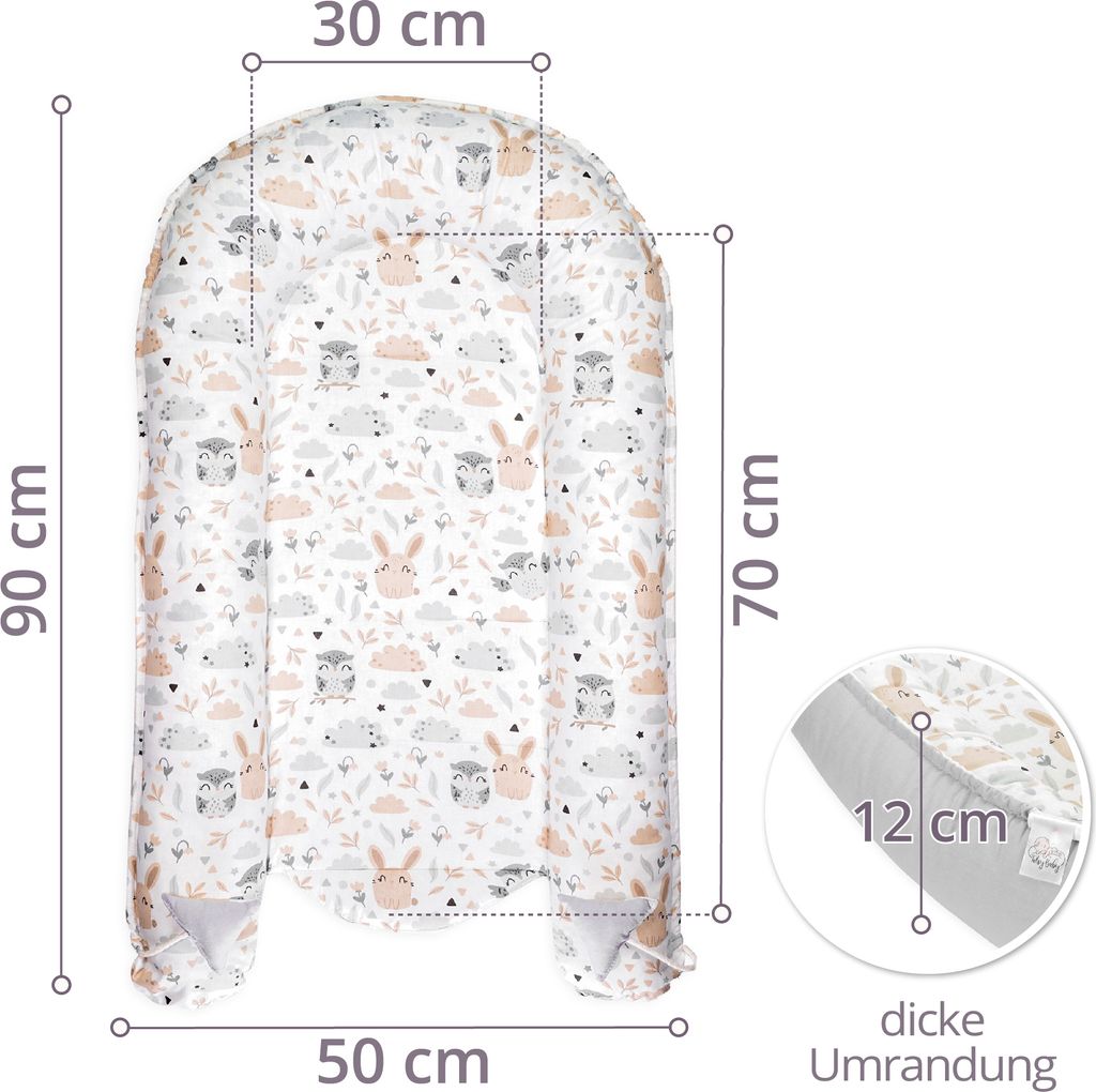 Babynest Kokon Neugeborene 90 x 50 cm - Handmade Produktbild 2