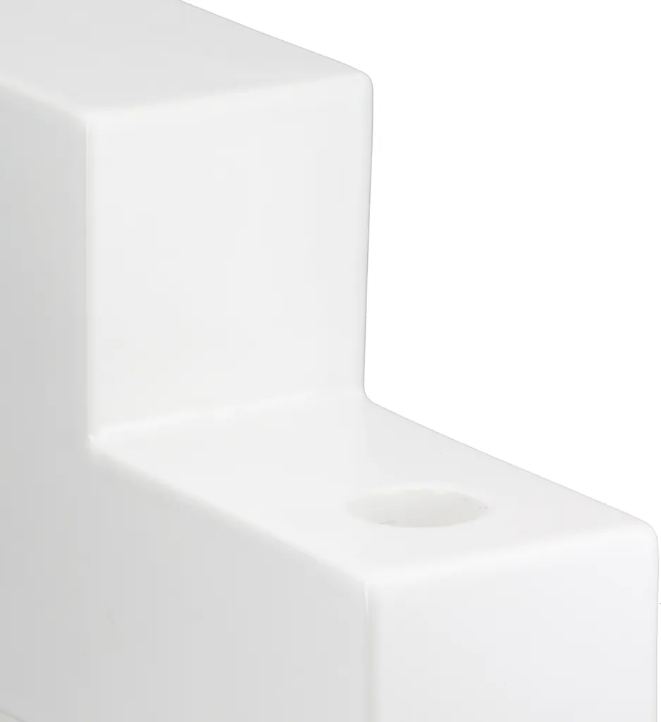 Objet Déco Géométrique Blanc en Céramique - Vase et Chandelier 28 cm