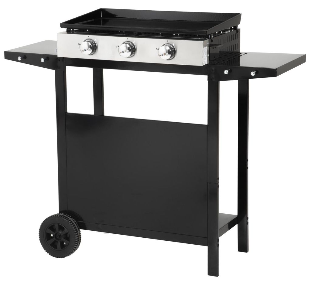 Plancha au gaz MÉRIDA 3 brûleurs + chariot Image du produit 