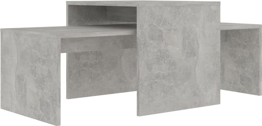 vidaXL Ensemble de tables basses gris béton 100 x 48 x 40 Image du produit 