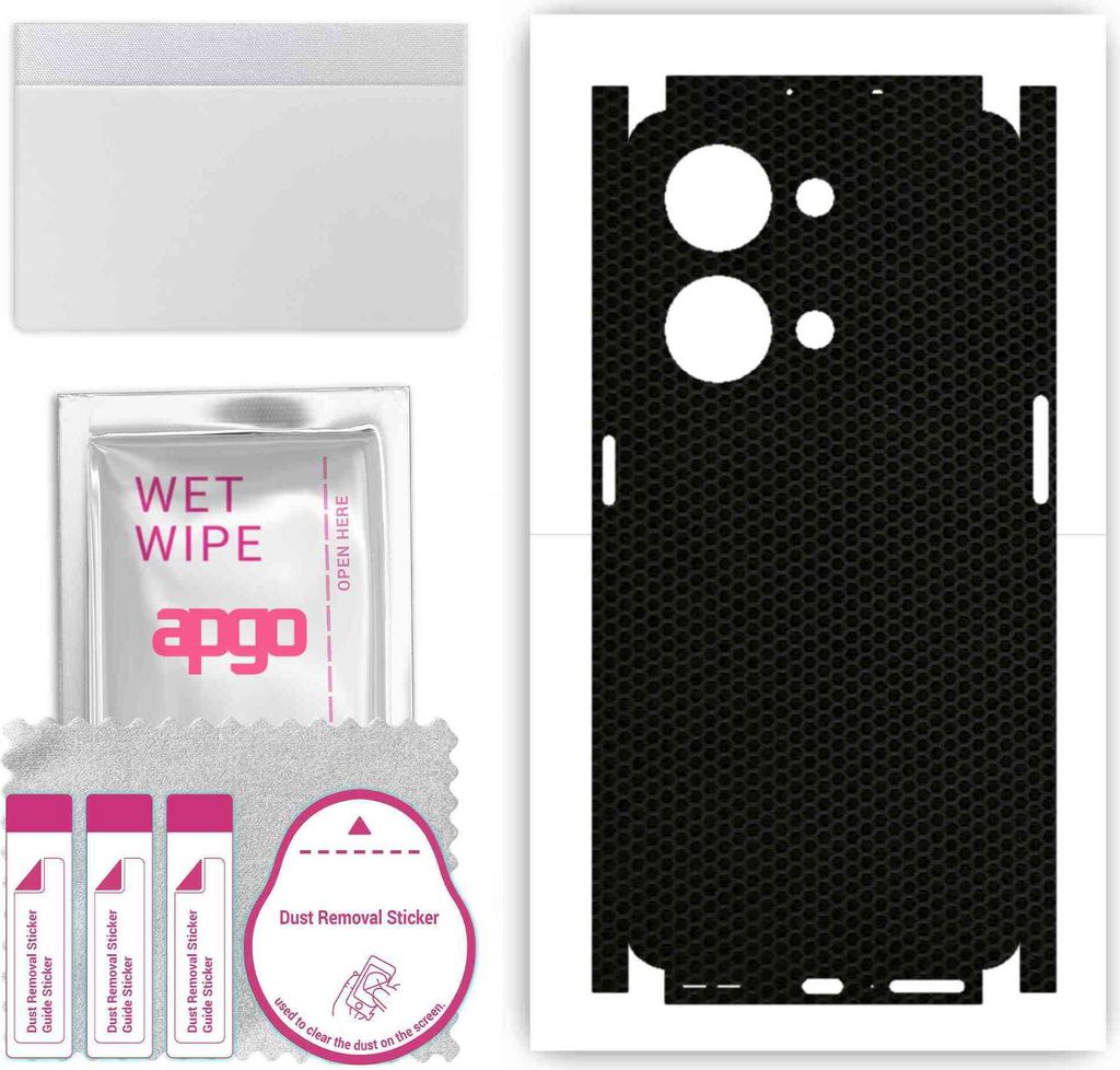 apgo Rückseite + Seiten Schutzfolie, Skin, kompatibel mit OnePlus Nord 3 5G, Hinten Displayschutzfolie aus Vinylfolie, kratzfest, einfache Montage...