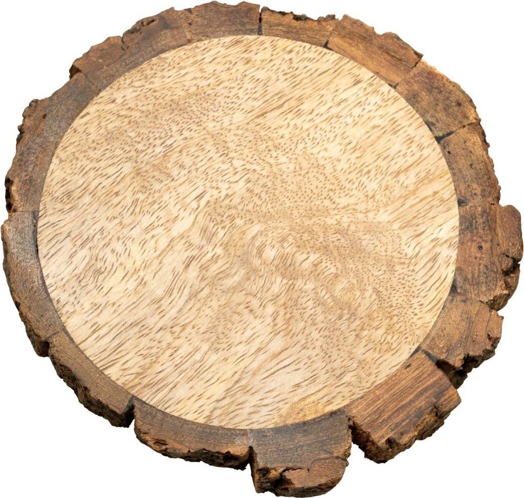 Teller Holz natur mit Rinde D 10 cm