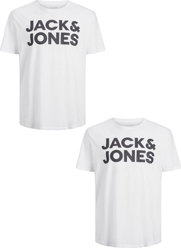 JACK & JONES 2er Pack T-Shirt Plus Size Rundhals Kurzarm Shirt Übergrößen Größe: 3XL