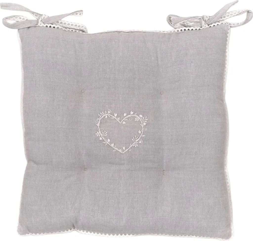 Coussin d'assise 40x40 TODAY CHARME Broderie Constance en Chambray